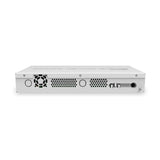 Switch/router desktop con 24 Gigabit y 2 SFP+ 10G, RouterOS/SwOS y fuente incluida. Acceso gestionado con uplinks 10G.