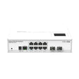 Switch/router con 8 Gigabit y 2 SFP+ 10G, RouterOS/SwOS y formato desktop. Agregación compacta con uplinks de alta velocidad.