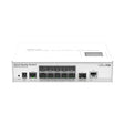 Switch/router de fibra con 10 SFP, 1 SFP+ 10G y 1 Gigabit. RouterOS/SwOS para distribución óptica y enlaces empresariales.
