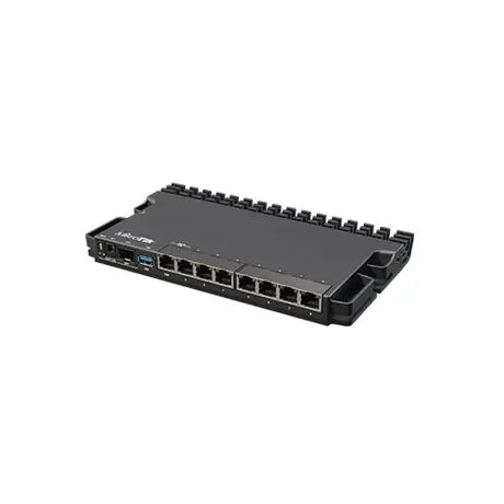 Router RB5009 con CPU ARMv8 quad-core, 1GB RAM, 7 Gigabit, 1 puerto 2.5G, SFP+ 10G y RouterOS L5. Compacto y potente. - Gestion y Equipos (G&E)