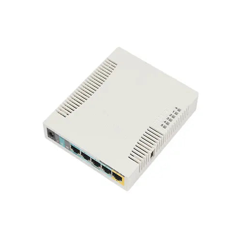 Router Wi-Fi 2.4 GHz high power con 5 LAN, USB, PoE-out y RouterOS L4. Ideal para redes pequeñas con alimentación de equipos externos. - Gestion y Equipos (G&E)