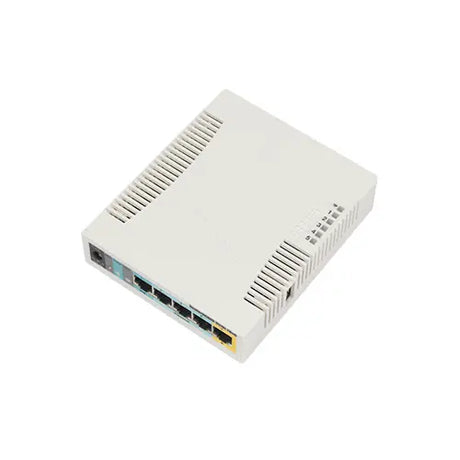 Router Wi-Fi 2.4 GHz high power con 5 LAN, USB, PoE-out y RouterOS L4. Ideal para redes pequeñas con alimentación de equipos externos. - Gestion y Equipos (G&E)