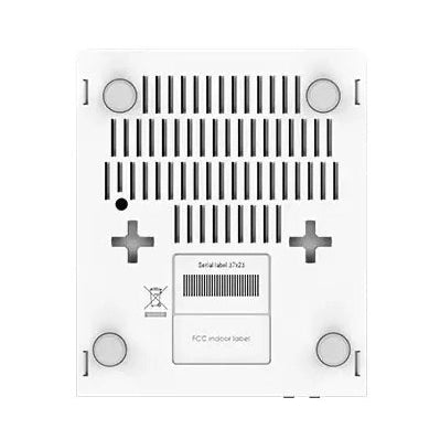hEX PoE con 5 puertos Gigabit, 4 salidas PoE, SFP, USB y RouterOS L4. Router compacto para alimentar AP, cámaras y equipos de red.