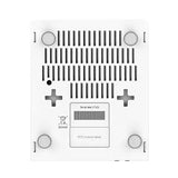 hEX PoE con 5 puertos Gigabit, 4 salidas PoE, SFP, USB y RouterOS L4. Router compacto para alimentar AP, cámaras y equipos de red.