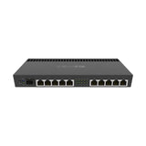Router RB4011iGS+RM con CPU ARM quad-core, 10 puertos Gigabit, SFP+ y RouterOS L5. Equipo de alto rendimiento para rack o escritorio.