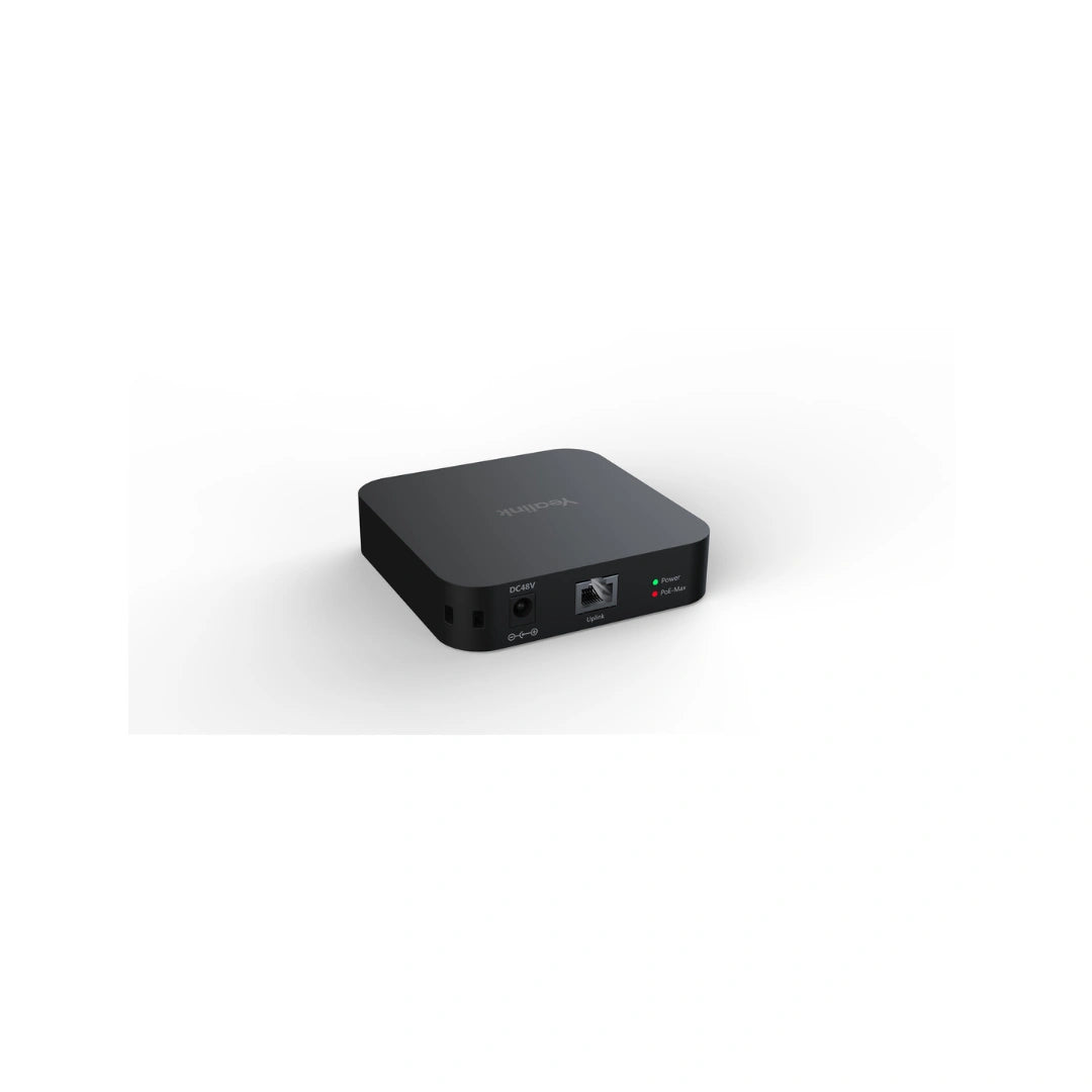 Yealink RCH40 E2 es un switch/hub PoE+ Gigabit para salas de reuniones, usado para conectar y alimentar equipos de audio/video Yealink, como micrófonos, cámaras o dispositivos de videoconferencia. - Gestion y Equipos (G&E)