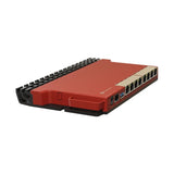 Router L009UiGS-RM con 8 puertos Gigabit, SFP 2.5G, USB, 512MB RAM, RouterOS L5 y formato desktop/rack 1U para redes profesionales.