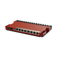 Router L009UiGS-RM con 8 puertos Gigabit, SFP 2.5G, USB, 512MB RAM, RouterOS L5 y formato desktop/rack 1U para redes profesionales.