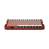 Router L009UiGS-RM con 8 puertos Gigabit, SFP 2.5G, USB, 512MB RAM, RouterOS L5 y formato desktop/rack 1U para redes profesionales.