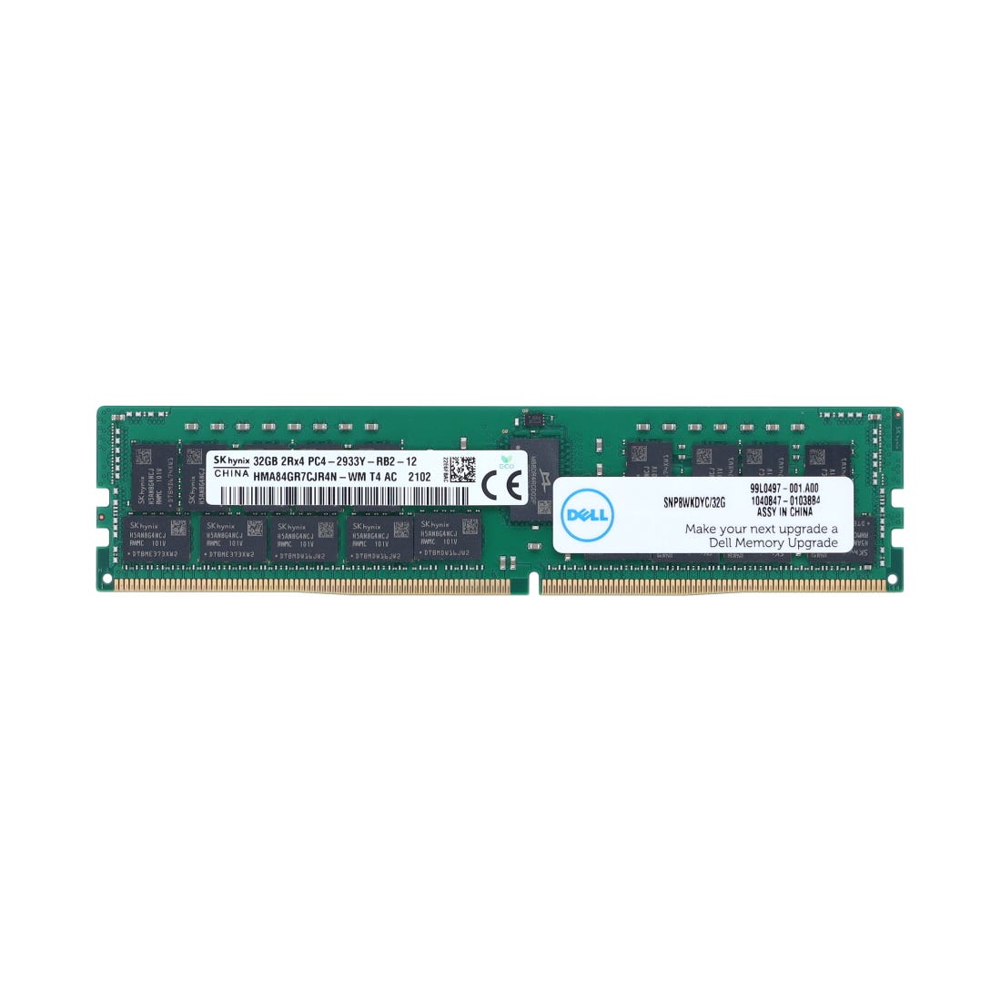 SNP8WKDYC/32G Dell 32GB 2RX4 PC4-23400Y-R DDR4-2933MHZ RDIMM - Gestion y Equipos (G&E)