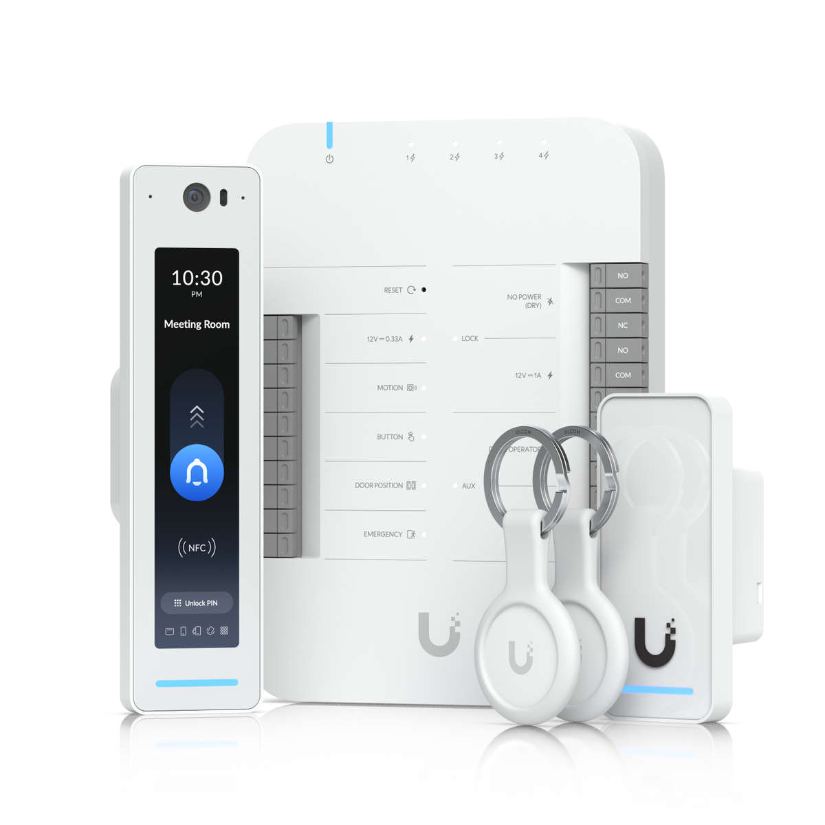 UniFi Access G3 Starter Kit Pro – 1-Door Kit (G3 Reader Pro + G3 Reader, Door Hub, 2 Keyfobs, Touch Pass, 5PoE) Req: PoE++