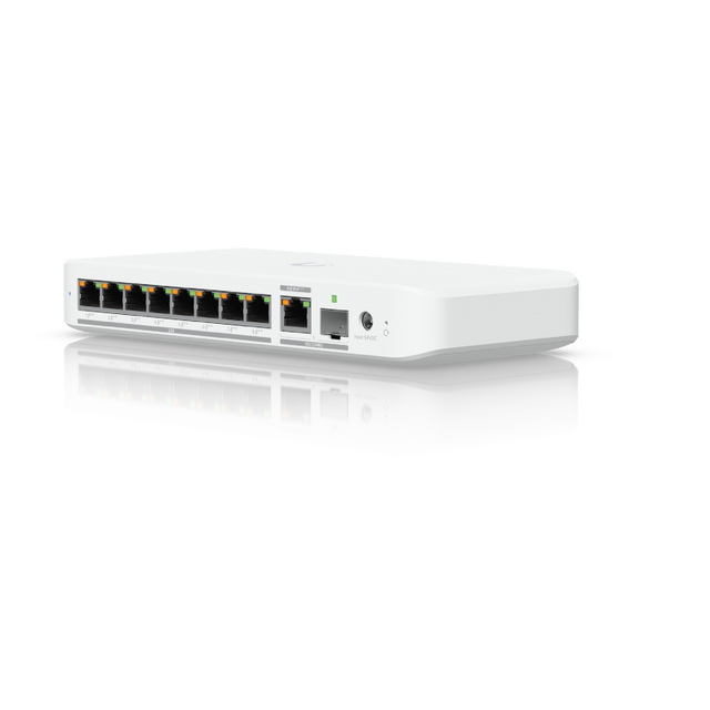 UniFi SWITCH 210W 9Ports: (8)2.5 GbE Poe++ (1)10 GbE PoE+++ INPUT (1)SFP+ Req: UACC-Adapter-AC-210W