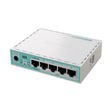 Router hEX 2024 con CPU dual-core 950MHz, 512MB RAM, 5 puertos Gigabit, USB y RouterOS v7 L4. Compacto para redes hogar/pyme.
