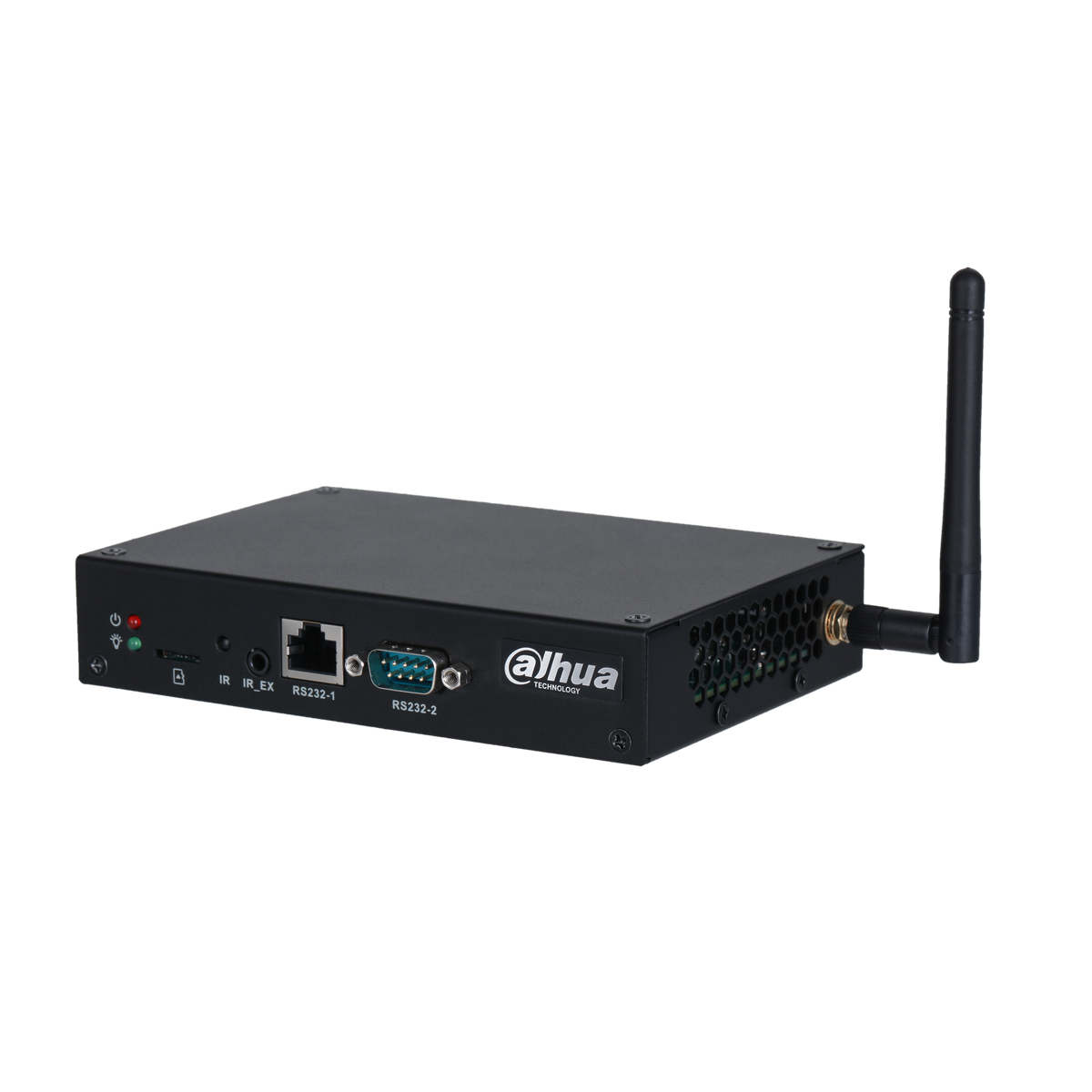 Reproductor multimedia Dahua DHI-DS04-AI400 con Android 8.1, CPU Quad-Core, 2 GB RAM y 16 GB ROM. Salida HDMI 4K@60 Hz, LAN Gigabit, Wi-Fi 2,4 GHz, USB, TF y gestión MPS para señalización digital LED