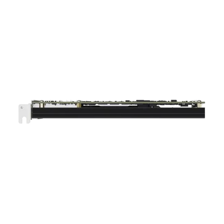 Tarjeta PCIe CCR2004 con CPU ARM 4 núcleos, 4GB RAM, 2 puertos SFP28 25G y 1 Gigabit. RouterOS L6 para routing avanzado en servidores.