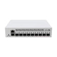 Switch/router con 4 SFP+ 10G, 5 SFP 1G y 1 Gigabit, RouterOS L5, fuente y orejas rack. Ideal para agregación mixta de fibra.