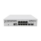 Switch/router con 8 puertos 2.5G, 2 SFP+ 10G y RouterOS L5. Solución multigigabit compacta para redes Wi-Fi 6 y uplinks 10G.