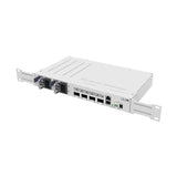 Switch 100G compacto con 4 puertos QSFP28, gestión Ethernet y RouterOS. Ideal para backbone, agregación de alta velocidad y laboratorio.