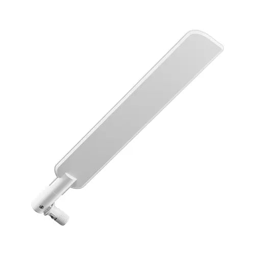 Antena LTE HGO blanca para equipos MikroTik compatibles. Mejora recepción móvil en interiores o exteriores, con diseño compacto y fácil instalación.