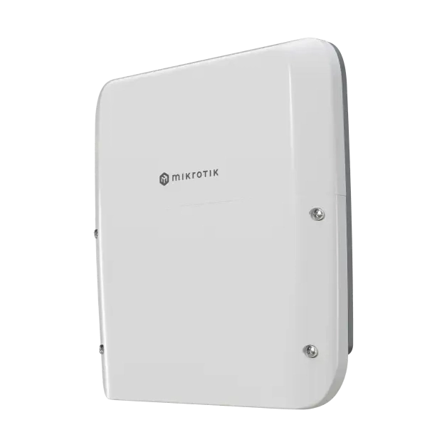 Router RB5009UPr outdoor con 7 Gigabit PoE, 1 puerto 2.5G PoE, SFP+ 10G, gabinete IP66 y RouterOS L5. Solución exterior robusta.