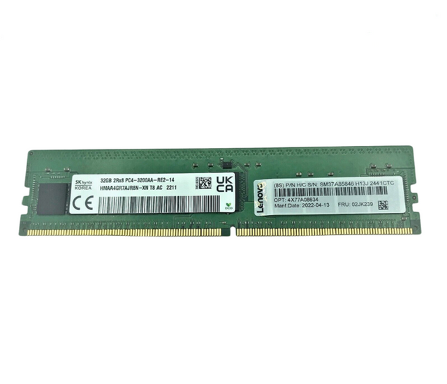 02JG339 Lenovo 32GB 2RX8 DDR4-3200MHz RDIMM-A - Gestion y Equipos (G&E)
