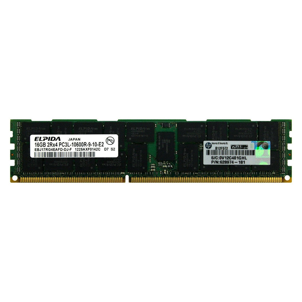 632202-001 HP 16GB 2RX4 PC3L-10600 Registered DIMM 627808-B21