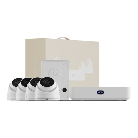 UniFi NVR (1) GbE (6) GbE PoE HDD 1TB + (4) Cam 2K (4MP 30FPS) IR 30m FOV 102.4° IP66 Áudio mic - Gestion y Equipos (G&E)